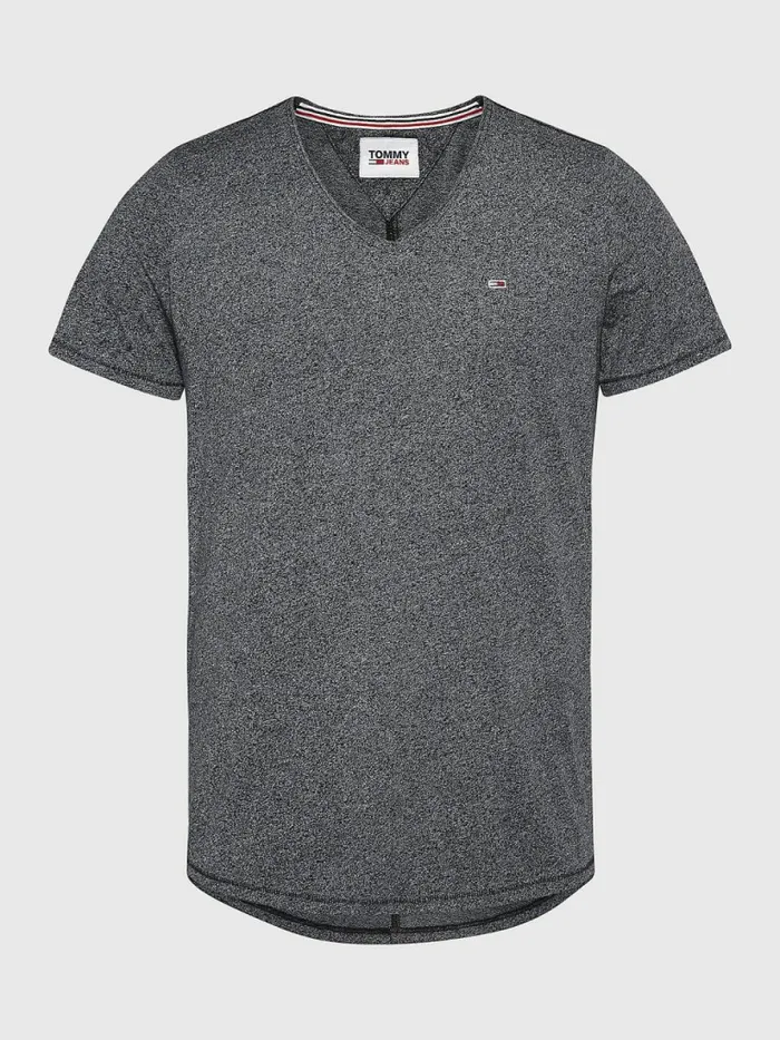 Tommy Hilfiger Slim Fit VNeck TShirt Black Mens Essentials
