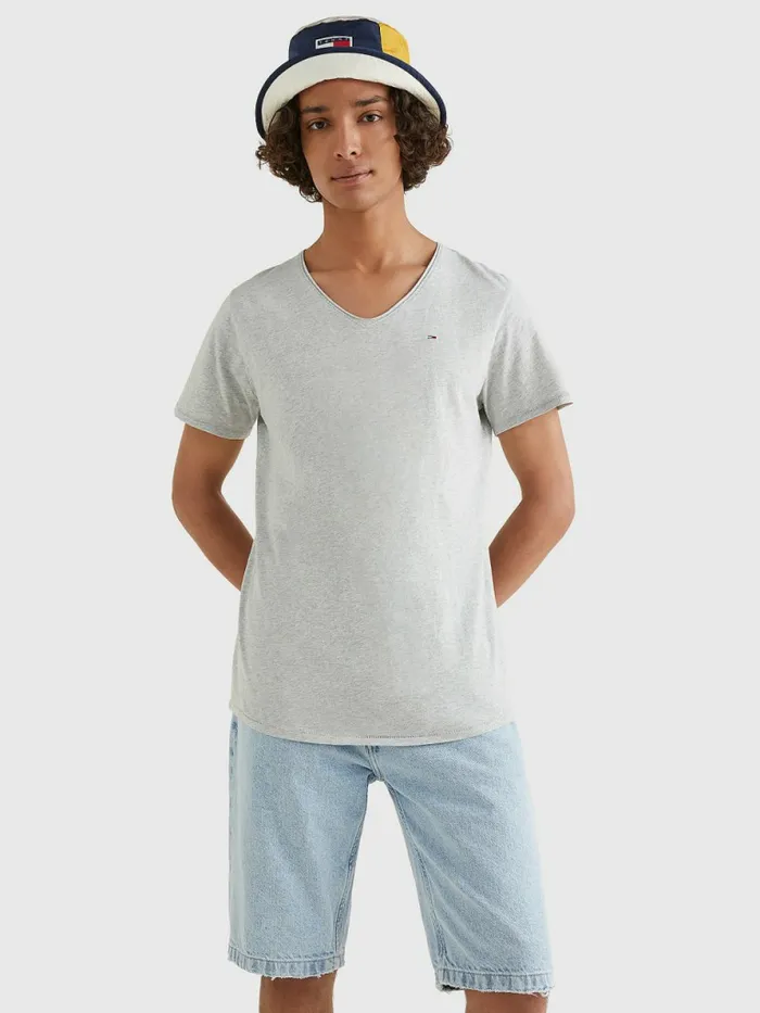 Tommy Hilfiger Slim Fit VNeck TShirt Lt Grey Htr Mens TShirts For Sale