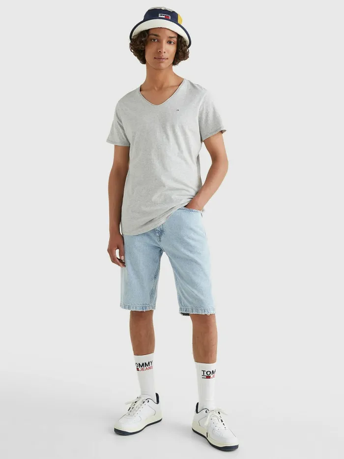 Tommy Hilfiger Slim Fit VNeck TShirt Lt Grey Htr Mens TShirts For Sale