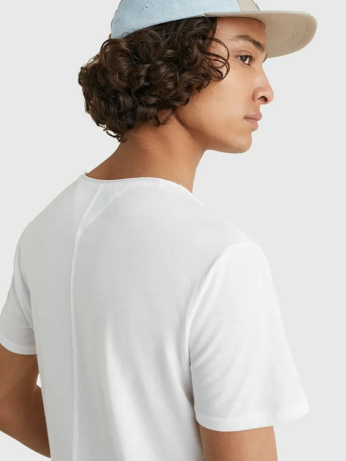 Tommy Hilfiger Slim Fit VNeck TShirt White Mens Essentials