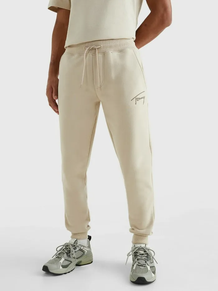 Tommy Hilfiger Slim Fleece Signature Joggers Savannah Sand Mens Tracksuits Gift Ideas Tommy Hilfiger Slim Fleece Signature Joggers Savannah Sand Mens Tracksuits Gift Ideas