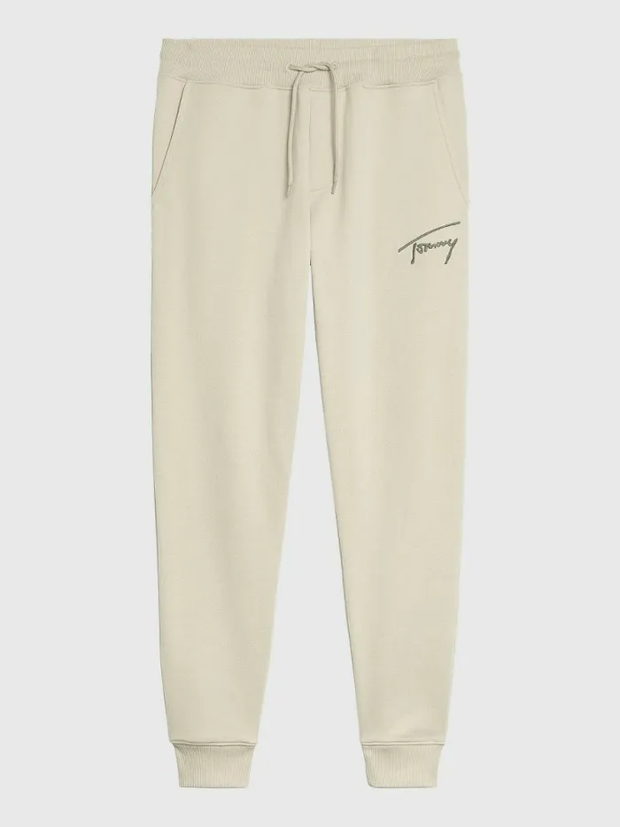 Tommy Hilfiger Slim Fleece Signature Joggers Savannah Sand Mens Trousers