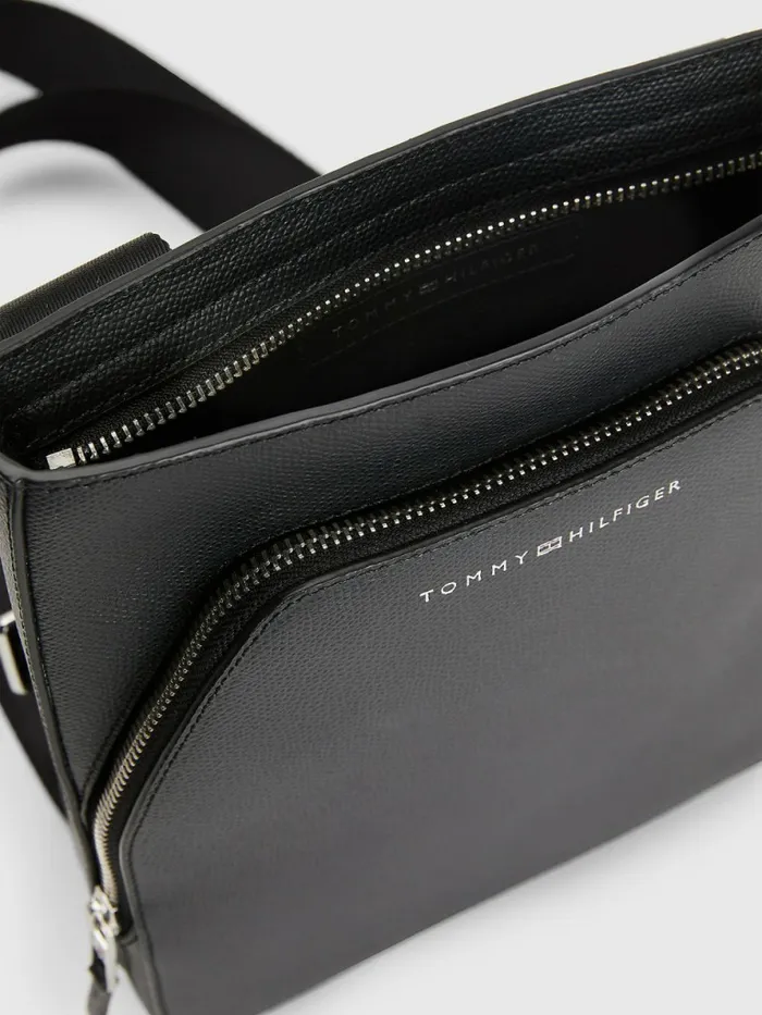 Tommy Hilfiger Small Leather Reporter Bag Black Mens Bags On Sale