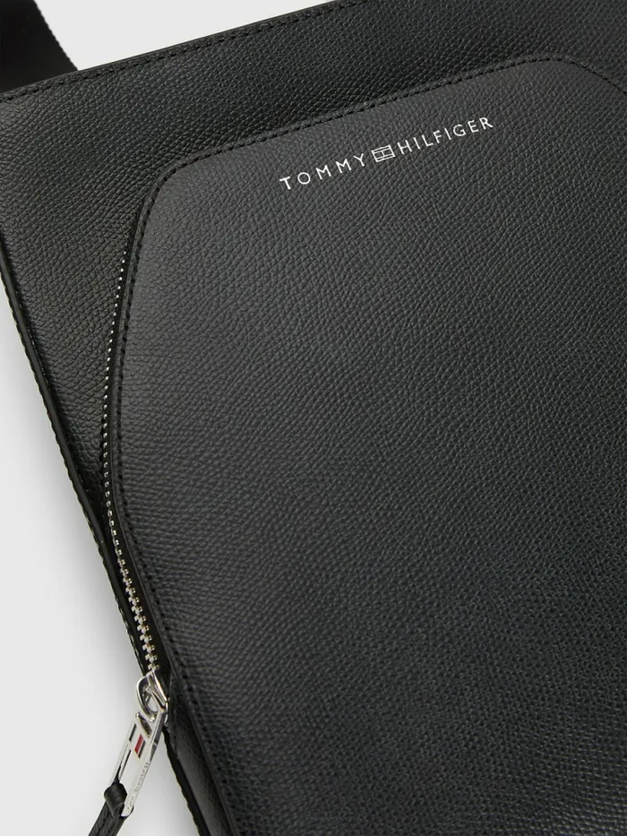 Tommy Hilfiger Small Leather Reporter Bag Black Mens Bags On Sale
