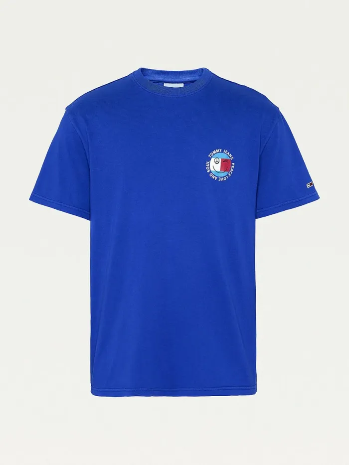 Tommy Hilfiger Smiley Logo TShirt Court Blue Mens TShirts Online
