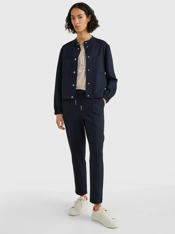 Tommy Hilfiger SnapButton Relaxed Fit Jacket Desert Sky Womens Coats and Jackets Gift 4 You