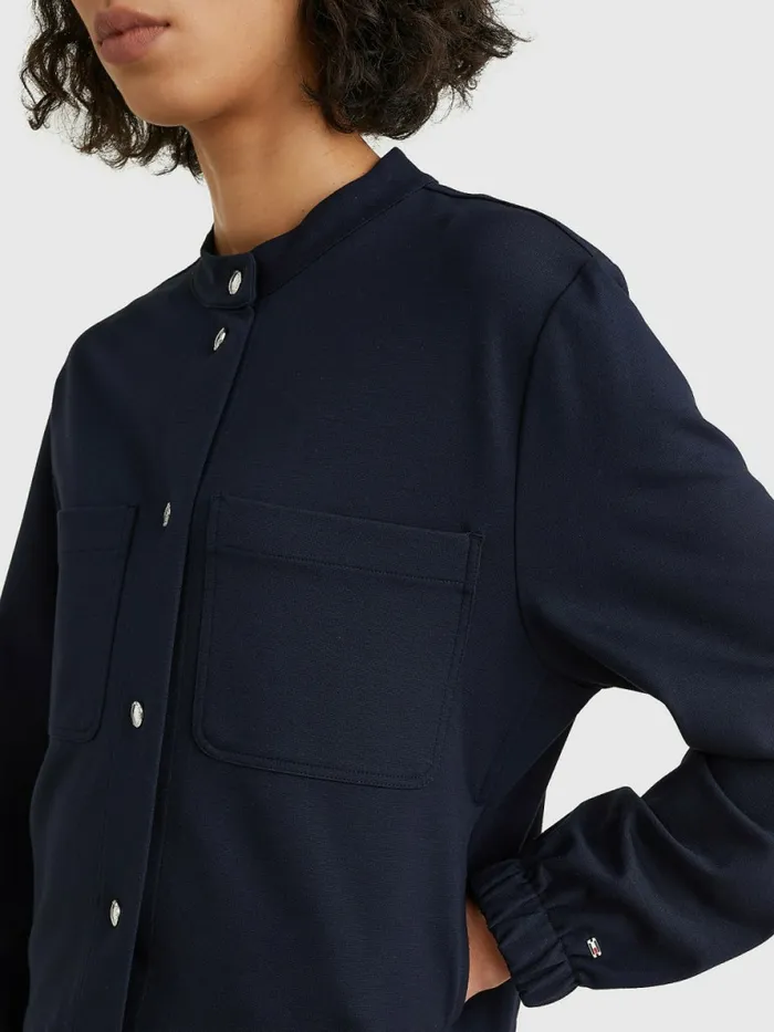 Tommy Hilfiger SnapButton Relaxed Fit Jacket Desert Sky Womens Coats and Jackets Gift 4 You