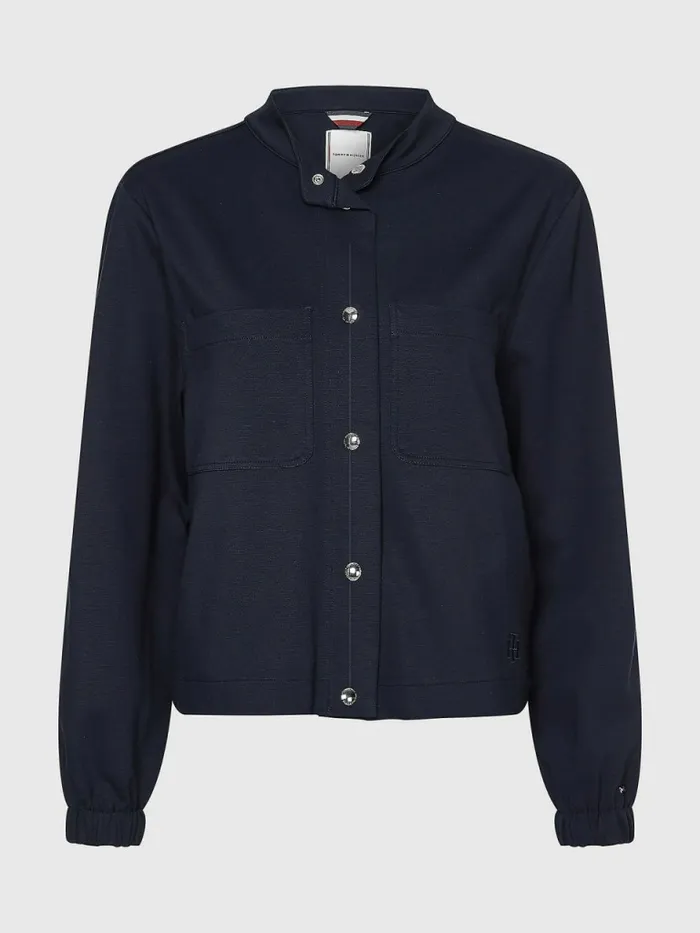 Tommy Hilfiger SnapButton Relaxed Fit Jacket Desert Sky Womens Coats and Jackets Gift 4 You