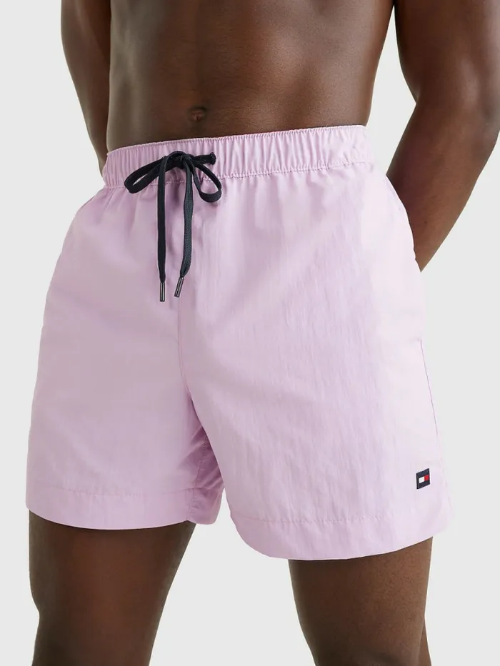 Tommy Hilfiger Solid Mid Length Swim Shorts Luminous Lilac Mens Swimwear Popular Tommy Hilfiger Solid Mid Length Swim Shorts Luminous Lilac Mens Swimwear Popular