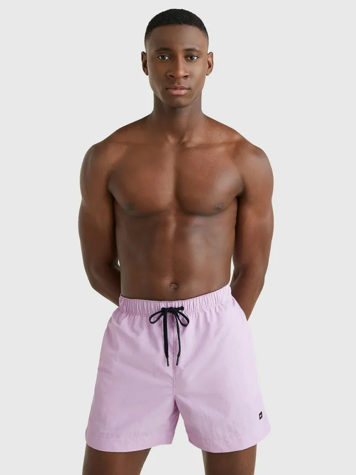 Tommy Hilfiger Solid Mid Length Swim Shorts Luminous Lilac Mens Swimwear Popular