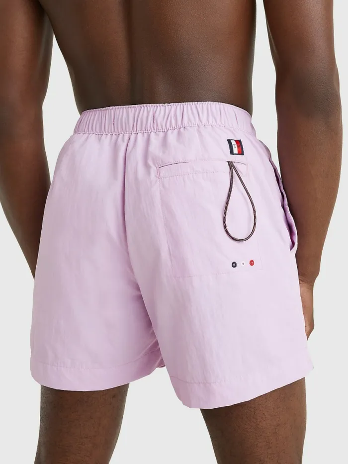 Tommy Hilfiger Solid Mid Length Swim Shorts Luminous Lilac Mens Swimwear Popular