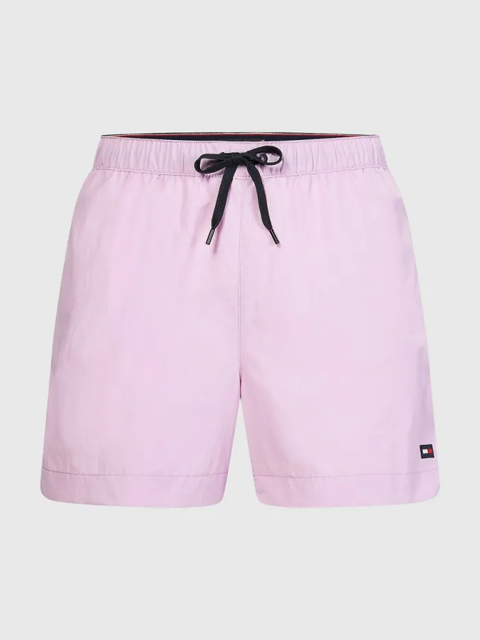 Tommy Hilfiger Solid Mid Length Swim Shorts Luminous Lilac Mens Swimwear Popular