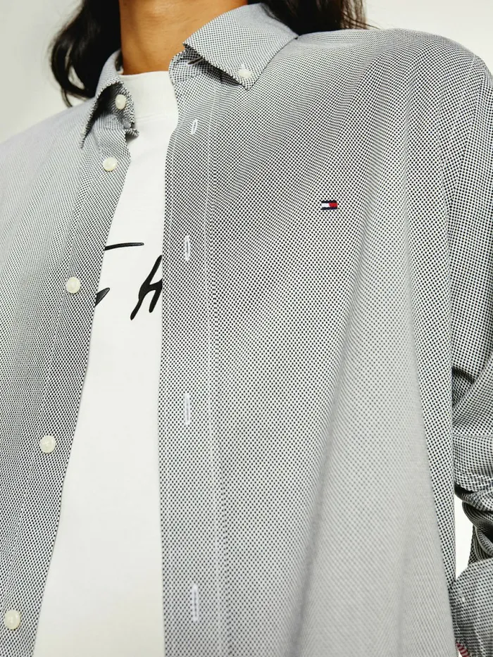 Tommy Hilfiger Solid Print Regular Fit Poplin Shirt Optic WhiteDesert Sky Mens Shirts Gift 4 You