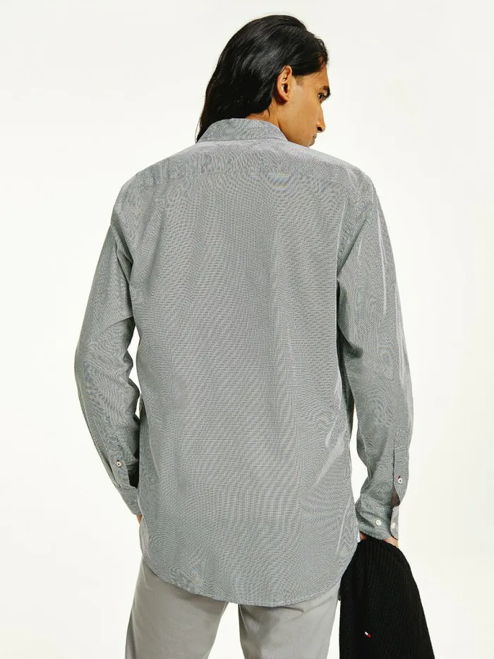 Tommy Hilfiger Solid Print Regular Fit Poplin Shirt Optic WhiteDesert Sky Mens Shirts Gift 4 You