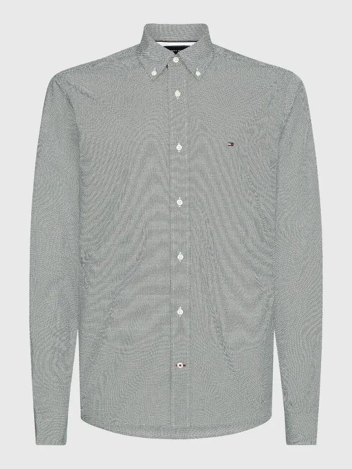 Tommy Hilfiger Solid Print Regular Fit Poplin Shirt Optic WhiteDesert Sky Mens Shirts Gift 4 You