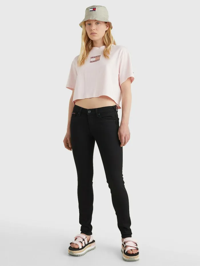 Tommy Hilfiger Sophie Low Rise Skinny Fit Black Jeans Staten Black Stretch Womens Jeans Fashion