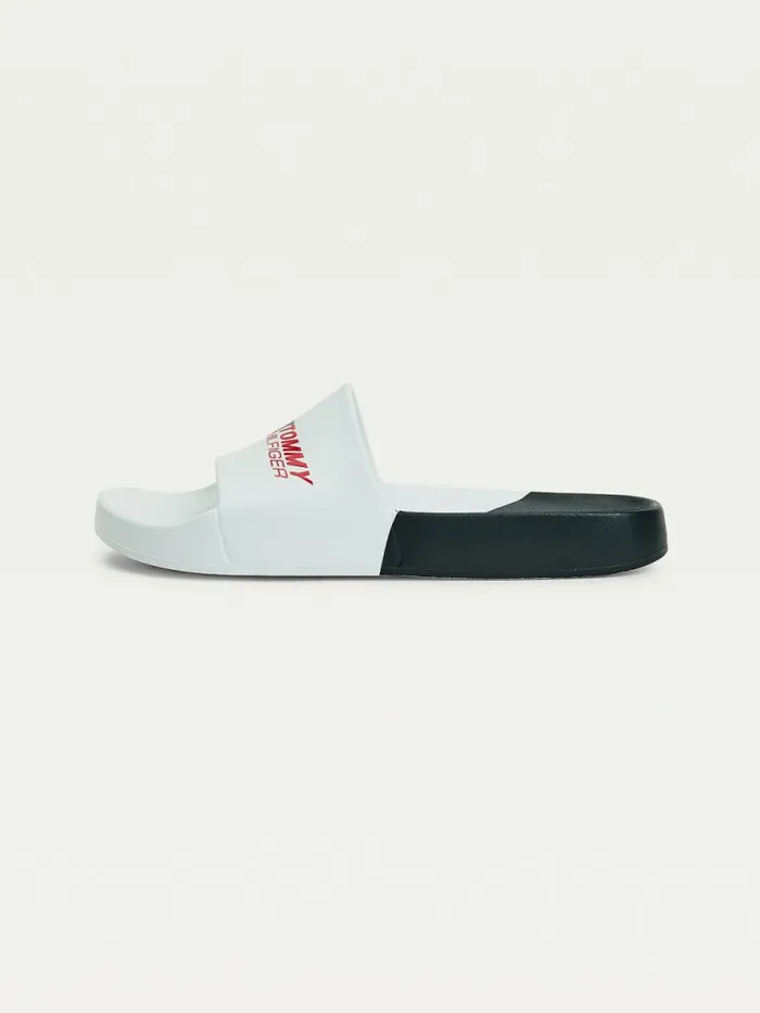 Tommy Hilfiger Sport ColourBlocked Pool Slides White Mens Sandals Sliders and Flip Flops Popular