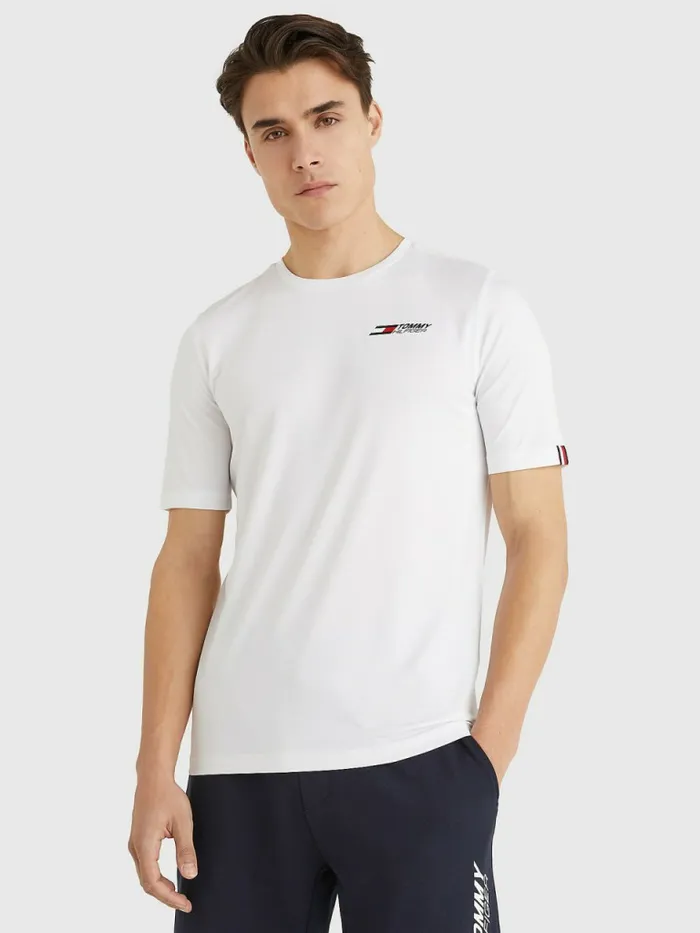 Tommy Hilfiger Sport Essential Logo Training TShirt White Mens Tommy Hilfiger Sport Tommy Hilfiger Sport Essential Logo Training TShirt White Mens Tommy Hilfiger Sport