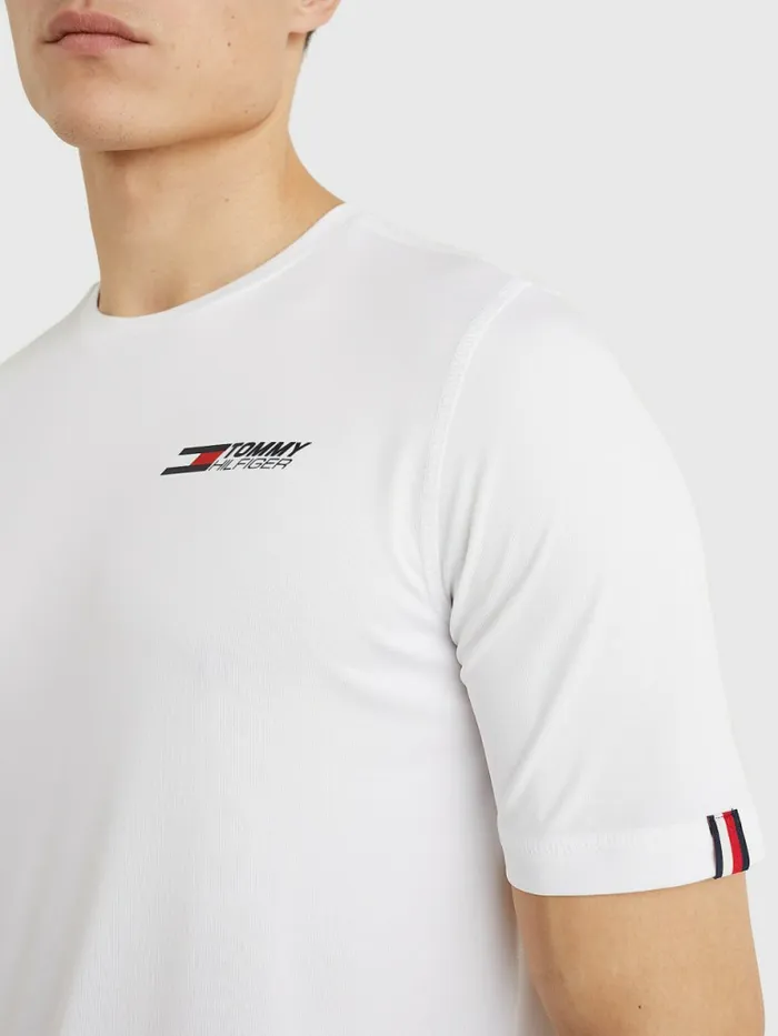 Tommy Hilfiger Sport Essential Logo Training TShirt White Mens Tommy Hilfiger Sport