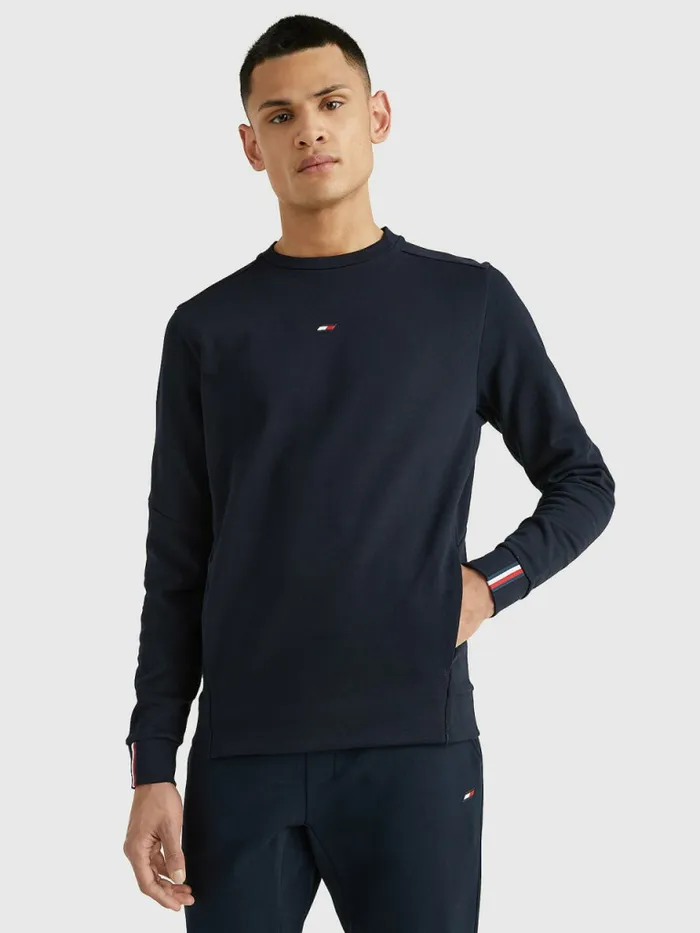 Tommy Hilfiger Sport Essential Organic Cotton Sweatshirt Desert Sky Mens Tommy Hilfiger Sport Tommy Hilfiger Sport Essential Organic Cotton Sweatshirt Desert Sky Mens Tommy Hilfiger Sport