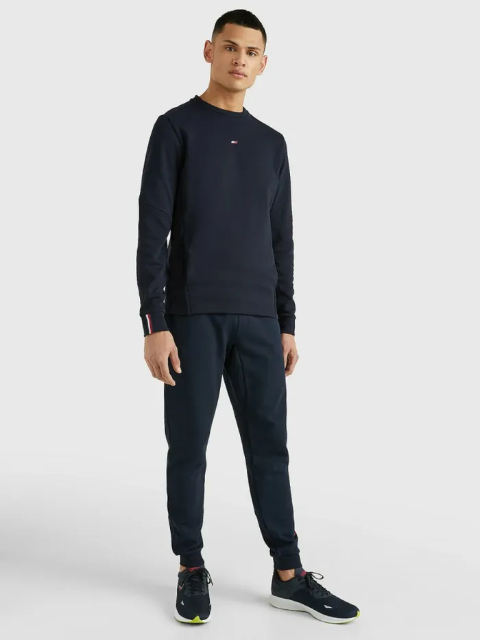 Tommy Hilfiger Sport Essential Organic Cotton Sweatshirt Desert Sky Mens Tommy Hilfiger Sport