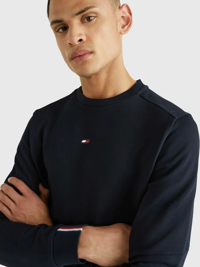 Tommy Hilfiger Sport Essential Organic Cotton Sweatshirt Desert Sky Mens Tommy Hilfiger Sport