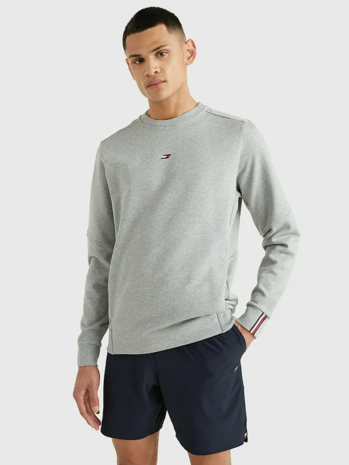 Tommy Hilfiger Sport Essential Organic Cotton Sweatshirt Light Grey Heather Mens Tommy Hilfiger Sport Tommy Hilfiger Sport Essential Organic Cotton Sweatshirt Light Grey Heather Mens Tommy Hilfiger Sport