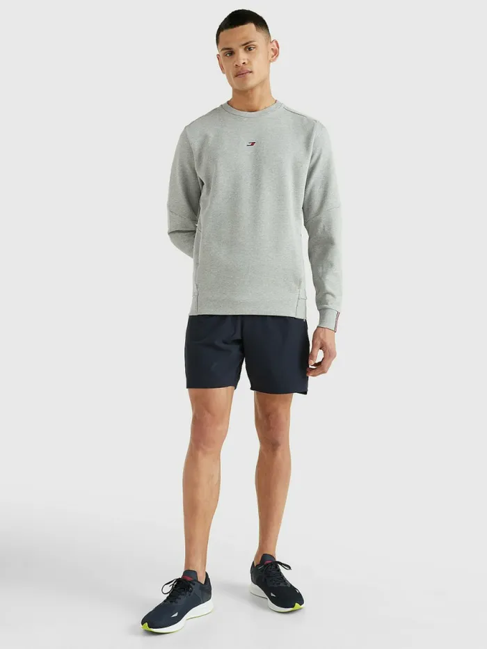 Tommy Hilfiger Sport Essential Organic Cotton Sweatshirt Light Grey Heather Mens Tommy Hilfiger Sport