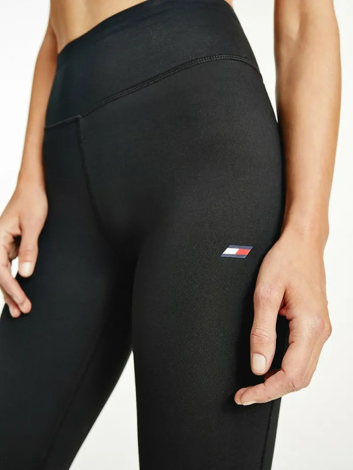 Tommy Hilfiger Sport Full Length Graphic Leggings Black Womens Trousers