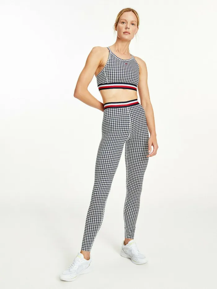 Tommy Hilfiger Sport Full Length Houndstooth Leggings Houndstooth Desert Sky Womens Trousers Tommy Hilfiger Sport Full Length Houndstooth Leggings Houndstooth Desert Sky Womens Trousers