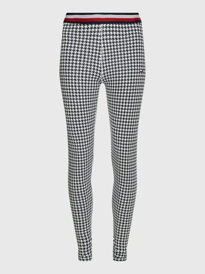 Tommy Hilfiger Sport Full Length Houndstooth Leggings Houndstooth Desert Sky Womens Trousers