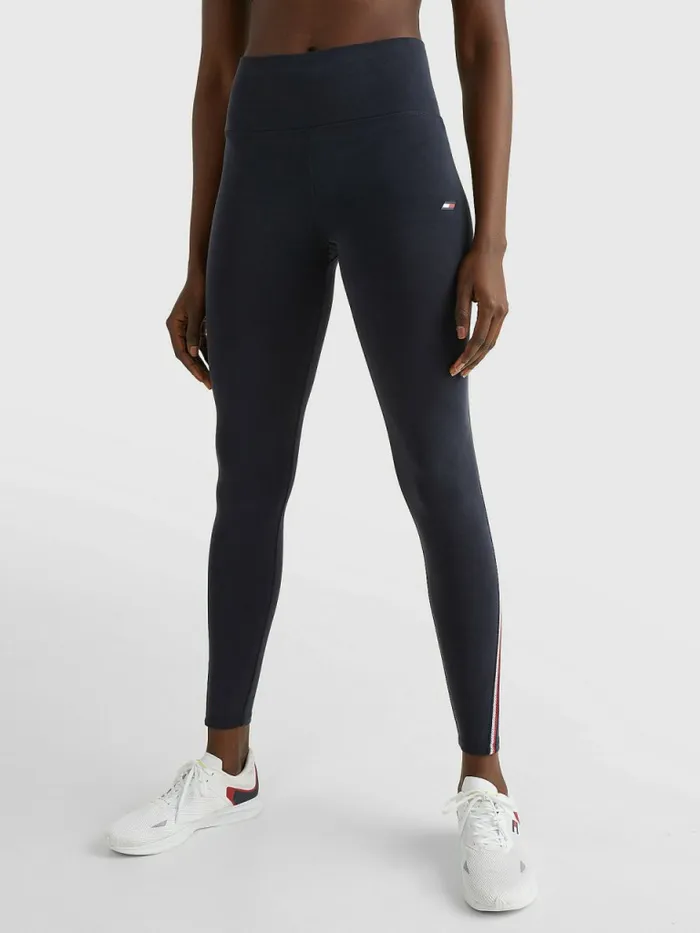 Tommy Hilfiger Sport High Rise Tape Full Length Leggings Sueded Desert Sky Womens Trousers Tommy Hilfiger Sport High Rise Tape Full Length Leggings Sueded Desert Sky Womens Trousers