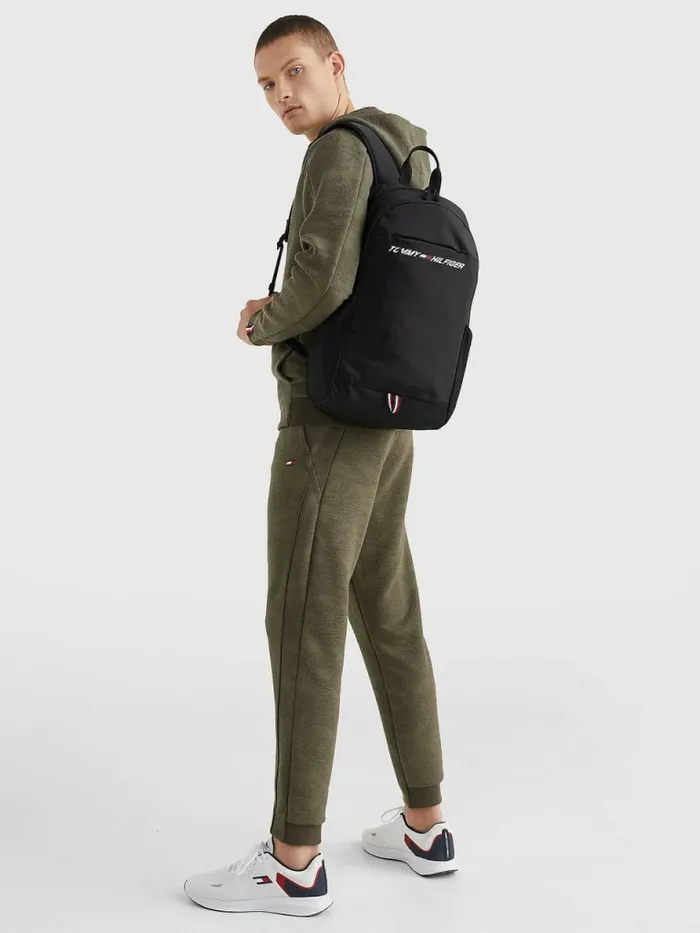 Tommy Hilfiger Sport Logo Backpack Black Mens Bags Gift 4 You