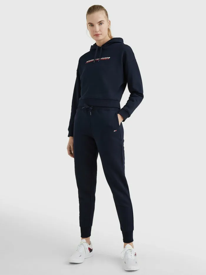 Tommy Hilfiger Sport Logo Relaxed Fit Hoody Desert Sky Womens Sweatshirts and Hoodies On Sale