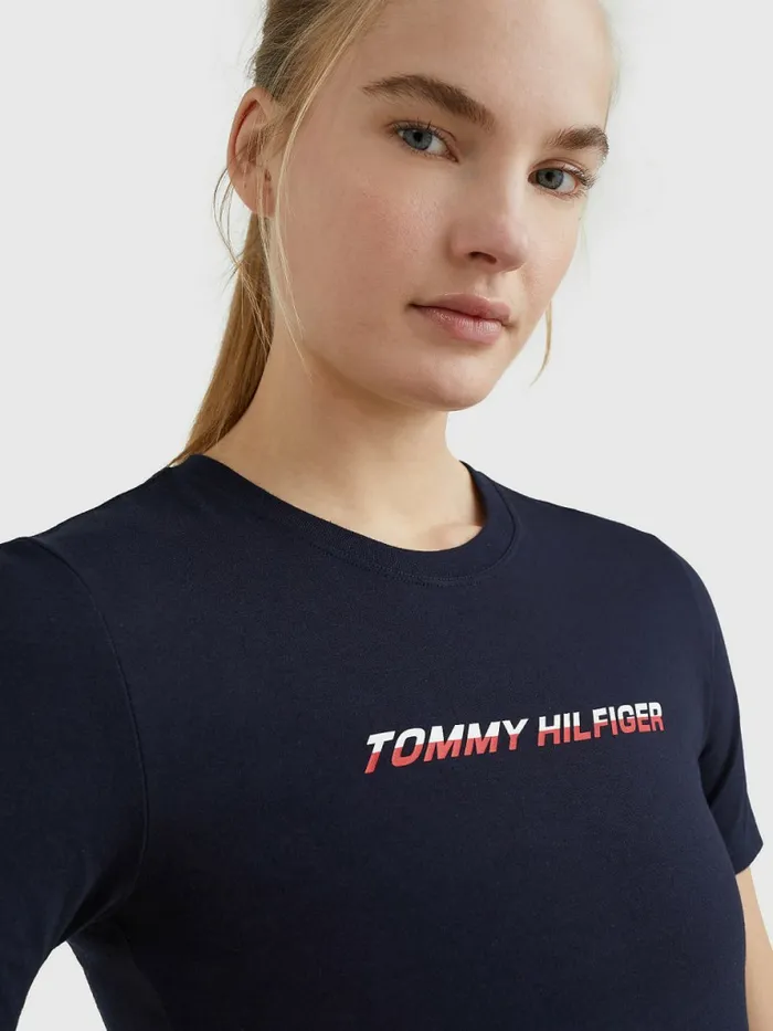 Tommy Hilfiger Sport Logo TShirt Desert Sky Womens TShirts Sale