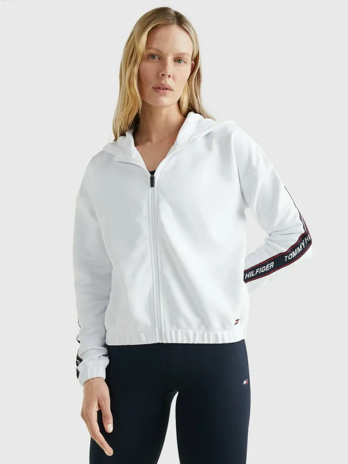 Tommy Hilfiger Sport Logo Tape Hoody Th Optic White Womens Sweatshirts and Hoodies Near Me Tommy Hilfiger Sport Logo Tape Hoody Th Optic White Womens Sweatshirts and Hoodies Near Me