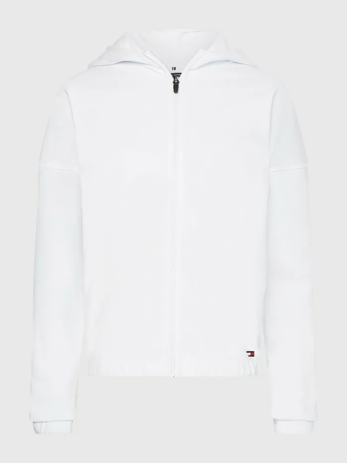 Tommy Hilfiger Sport Logo Tape Hoody Th Optic White Womens Sweatshirts and Hoodies Near Me