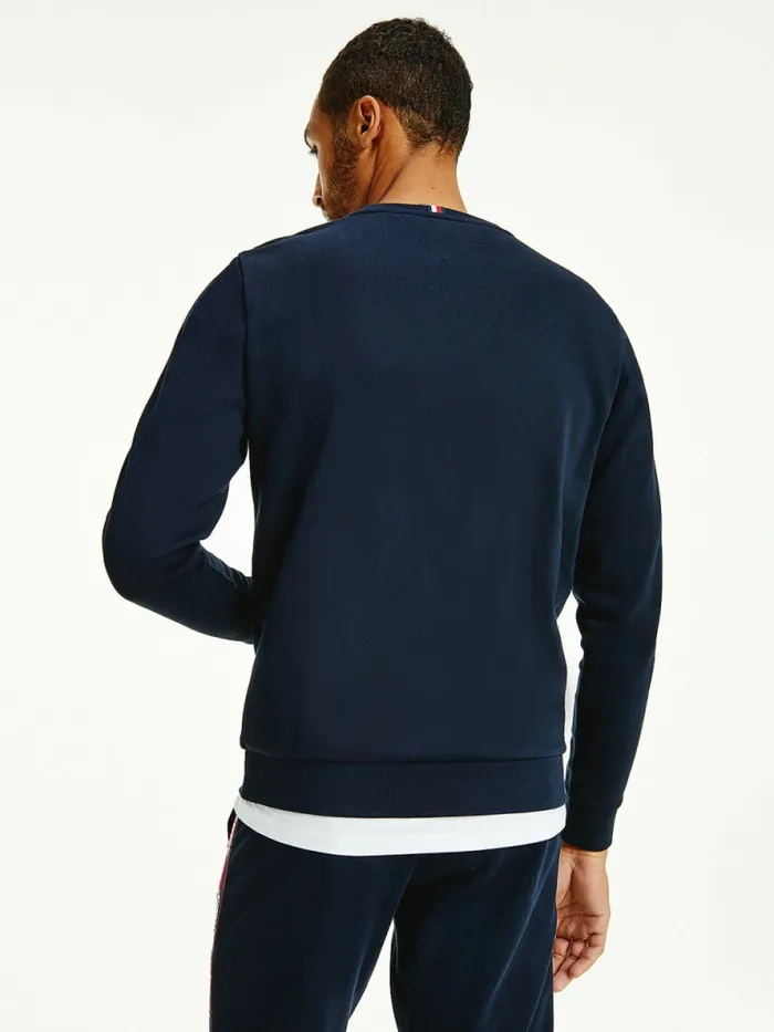 Tommy Hilfiger Sport Logo Tape Sweatshirt Desert Sky Mens Tommy Hilfiger Sport