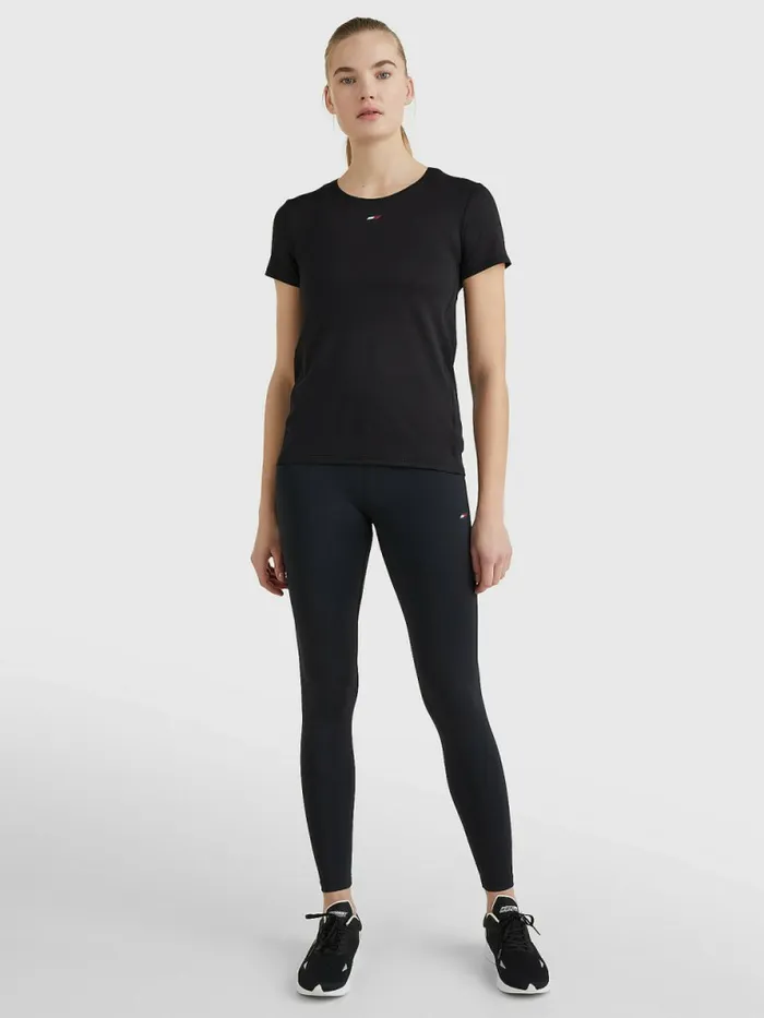 Tommy Hilfiger Sport Mesh Flag TShirt Black Womens TShirts Gift Ideas