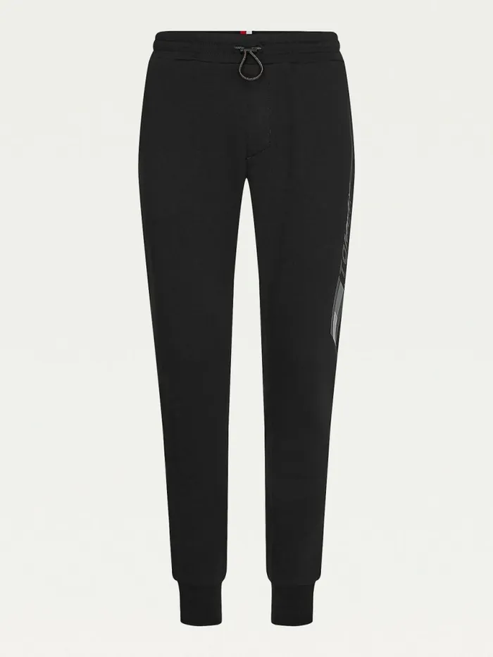Tommy Hilfiger Sport Organic Cotton Logo Joggers Black Mens Tommy Hilfiger Sport