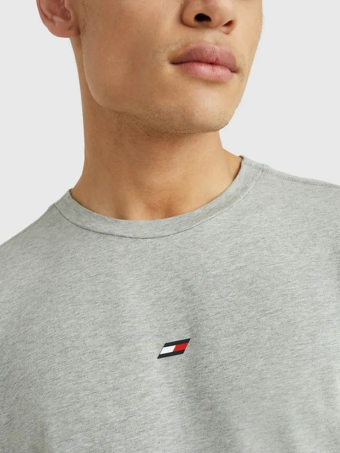 Tommy Hilfiger Sport Organic Cotton Motion Flag TShirt Light Grey Heather Mens TShirts Cheap On Sale