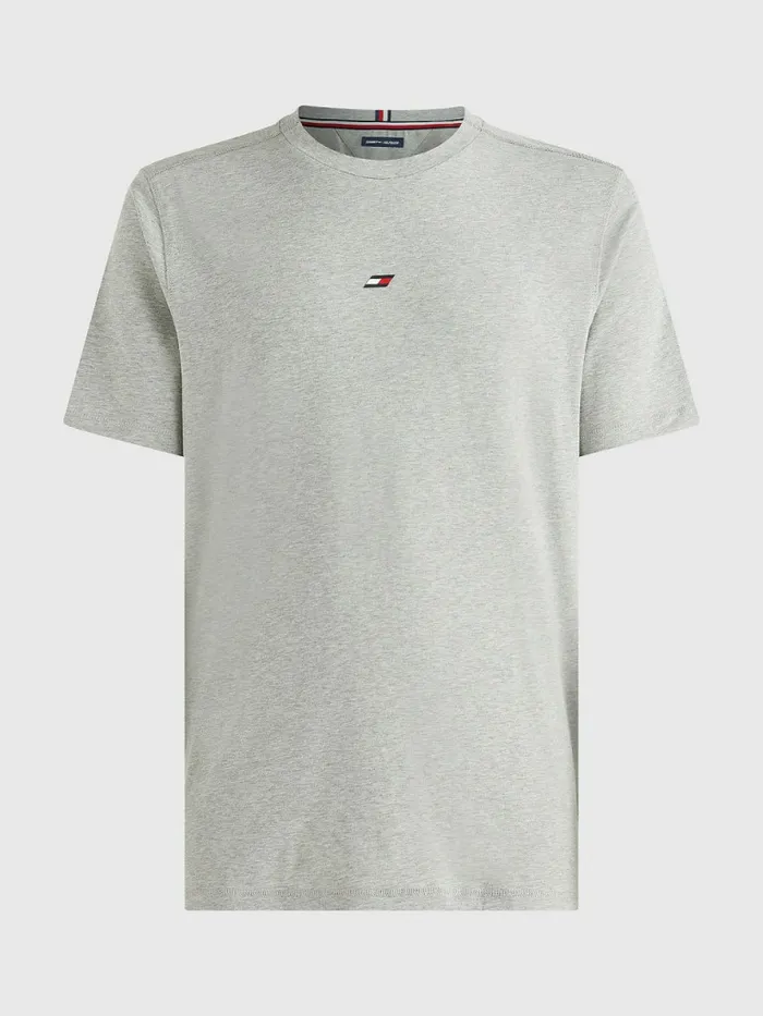 Tommy Hilfiger Sport Organic Cotton Motion Flag TShirt Light Grey Heather Mens TShirts Cheap On Sale