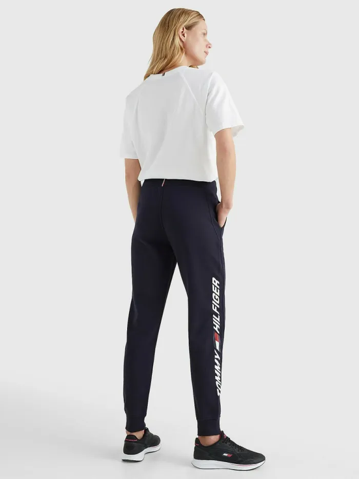 Tommy Hilfiger Sport Organic Cotton Regular Fit Joggers Desert Sky Large Logo Womens Tommy Hilfiger Sport
