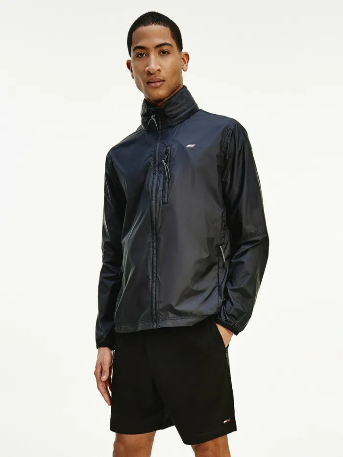 Tommy Hilfiger Sport Packable Water Repellent Windbreaker Jacket Black Mens Coats and Jackets Near Me Tommy Hilfiger Sport Packable Water Repellent Windbreaker Jacket Black Mens Coats and Jackets Near Me