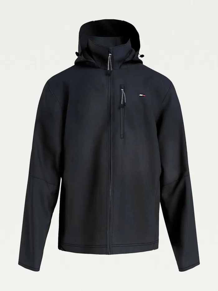 Tommy Hilfiger Sport Packable Water Repellent Windbreaker Jacket Black Mens Coats and Jackets Near Me