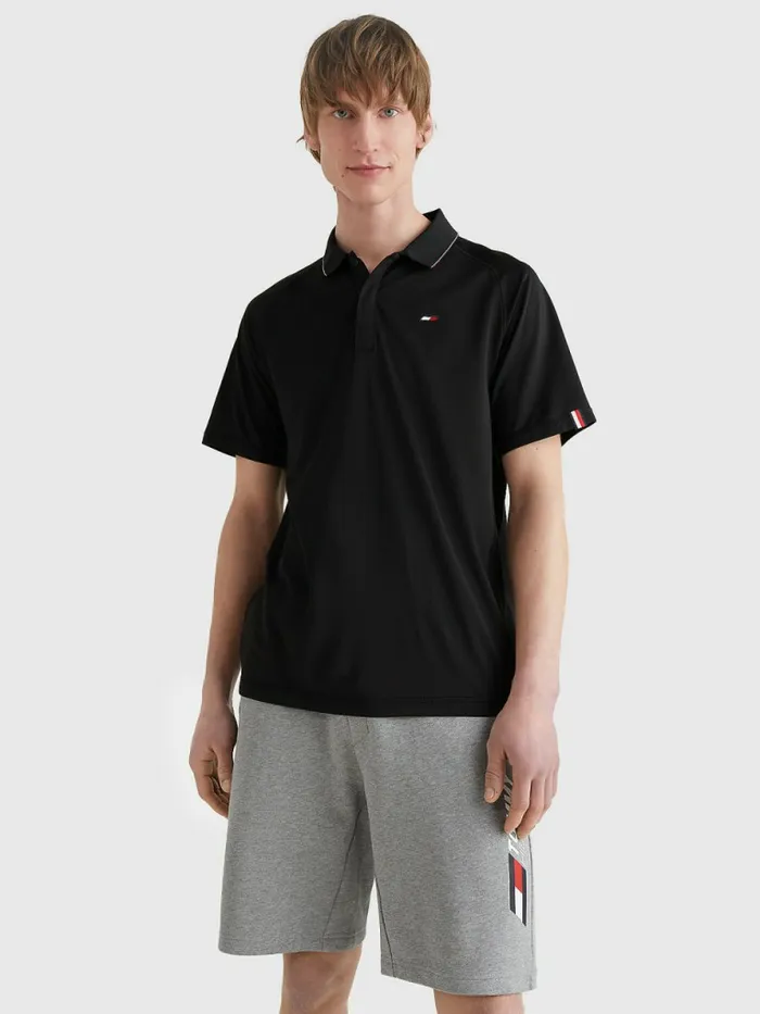 Tommy Hilfiger Sport Performance Polo Black Mens Polo Shirts Gift for Friend