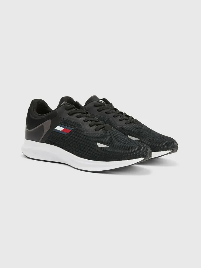 Tommy Hilfiger Sport Runner Mesh Trainers Black Mens Boots Gift Ideas