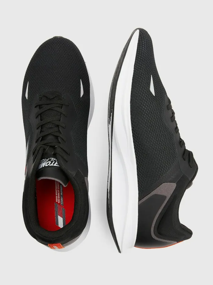 Tommy Hilfiger Sport Runner Mesh Trainers Black Mens Boots Gift Ideas
