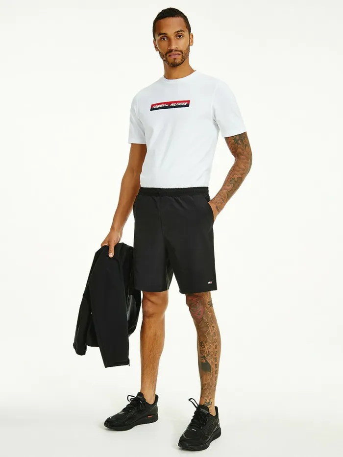 Tommy Hilfiger Sport Signature Recycled Shorts Black Mens Tommy Hilfiger Sport Online