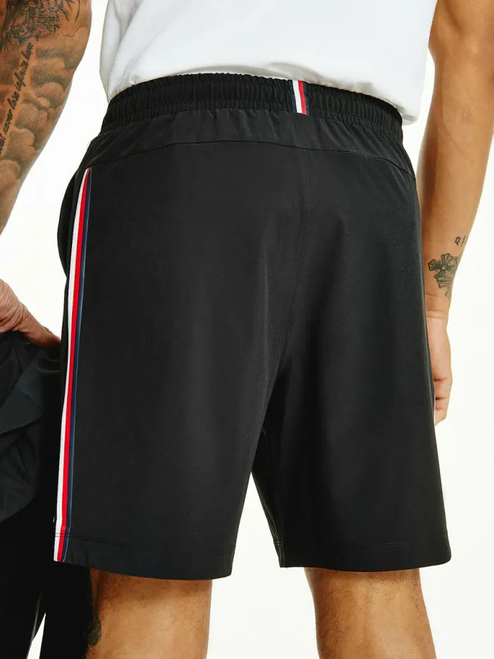 Tommy Hilfiger Sport Signature Recycled Shorts Black Mens Tommy Hilfiger Sport Online